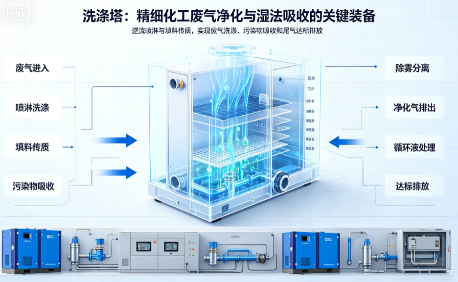洗涤塔：工业废气的“空气净化师”